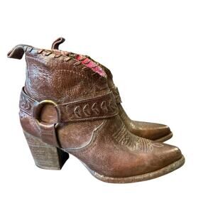 Bed Stu Tania Harness Cowboy Bootie EUC Women size 9